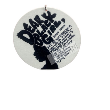 Dear Black Girl wooden disc earrings - 2.5 inch lightweight inspirational statement jewelry celebrating Black women's strength and potential